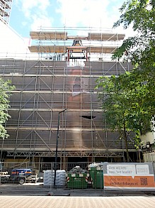 Steel structure of the tower is placed